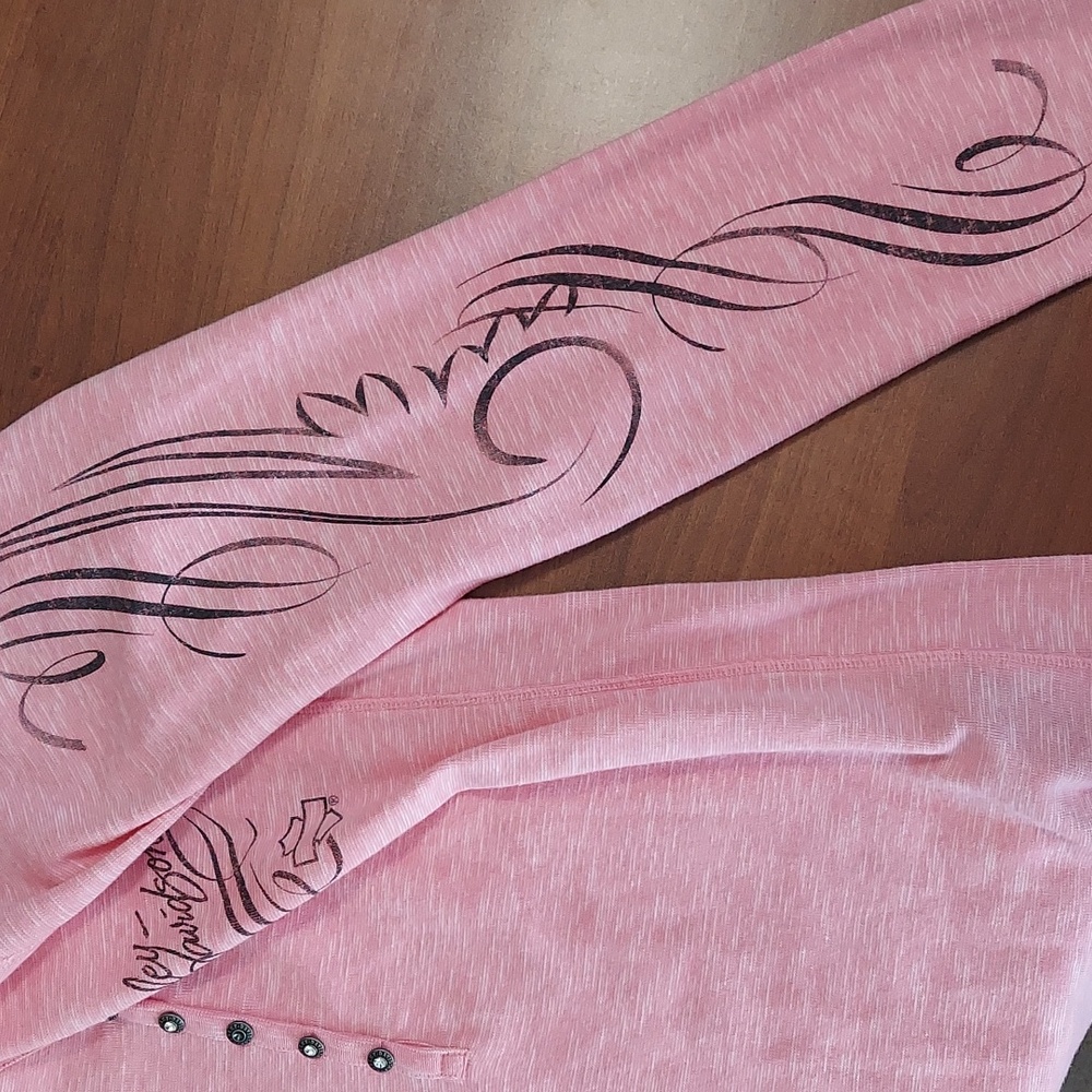Harley-Davidson Pink Long Sleeve Henley Tee - Picture 6 of 6